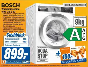 expert Techno Land Bosch Waschmaschine WAV 28 E 93 Angebot