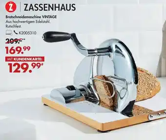 Galeria Zassenhaus Brotschneidemaschine Vintage Angebot