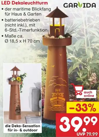 Netto Marken-Discount GARVIDA LED Dekoleuchtturm Angebot