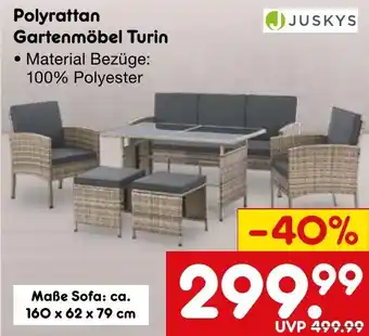 Netto Marken-Discount JUSKYS Polyrattan Gartenmöbel Turin Angebot