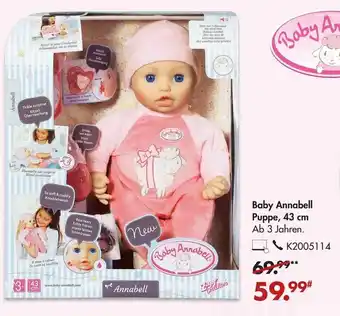 Galeria Baby Annabell Puppe, 43 cm Angebot