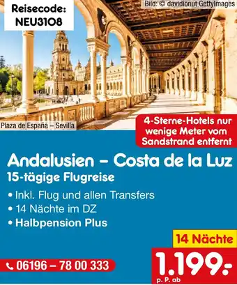 Netto Marken-Discount Andalusien - Costa de la Luz 15-tägige Flugreise Angebot