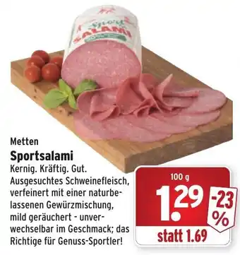 Wasgau Metten Sportsalami 100g Angebot