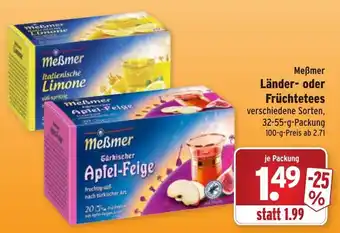 Wasgau Meßmer Länder oder Früchtetees 32-55g Angebot