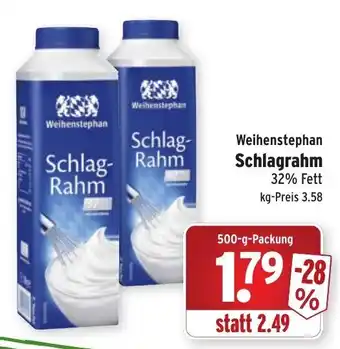 Wasgau Weihenstephan Schlagrahm 500g Angebot