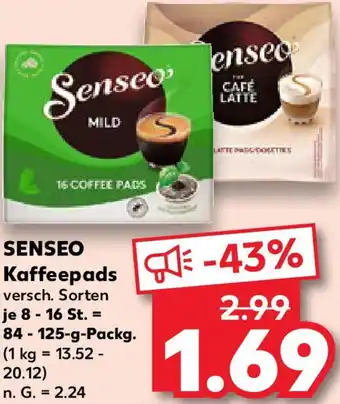 Kaufland SENSEO Kaffeepads 84-125 g Packg. Angebot