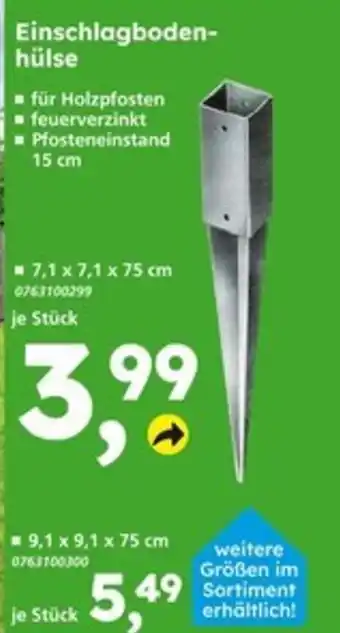 Globus Baumarkt Einschlagbodenhülse Angebot