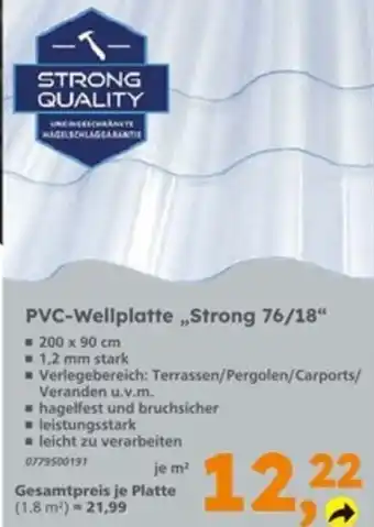 Globus Baumarkt STRONG QUALITY PVC-Wellplatte „Strong 76/18" Angebot