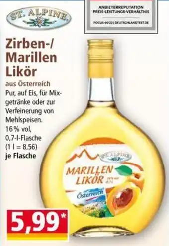 Norma ST. ALPINE Zirben-/ Marillen Likör Angebot