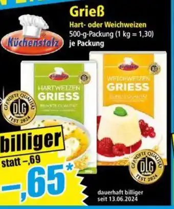 Norma Küchenstolz Grieß 500 g Packung Angebot