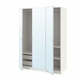 IKEA Pax / Åheim Schrankkombination, weiß/spiegelglas, 150x60x201 cm Angebot