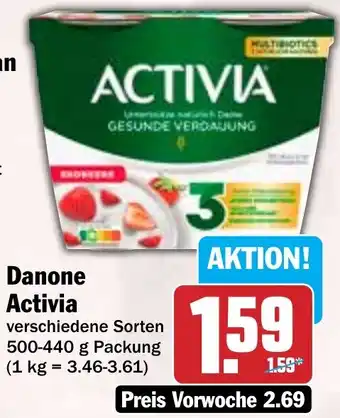 Hit Danone Activia 500-440 g Packung Angebot