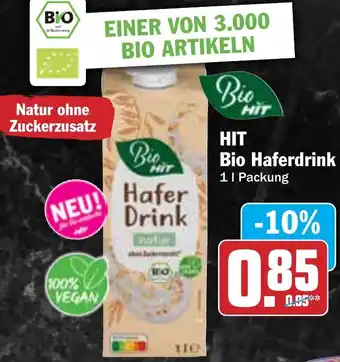 Hit HIT Bio Haferdrink 1 L Packung Angebot