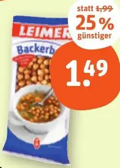 tegut Leimer Backerbsen 200 g Packung Angebot