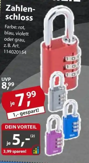 Sonderpreis Baumarkt Zahlenschloss Angebot