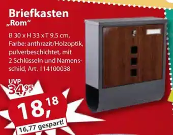 Sonderpreis Baumarkt Briefkasten ,,Rom" Angebot