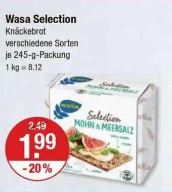 V Markt Wasa Selection Knäckebrot je 245-g-Packung Angebot