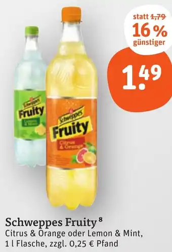 tegut Schweppes Fruity 1 L Flasche Angebot