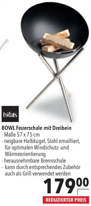 CITTI Markt Höfats BOWL Feuerschale mit Dreibein Angebot