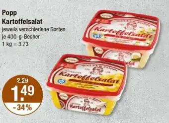 V Markt Popp Kartoffelsalat je 400-g-Becher Angebot