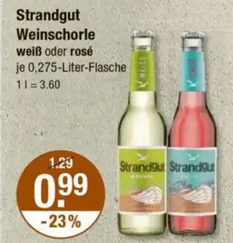 V Markt Strandgut Weinschorle weiß oder rosé je 0,275-Liter-Flasche Angebot