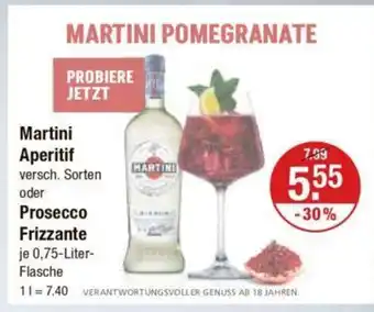 V Markt Martini Aperitif versch. Sorten oder Prosecco Frizzante je 0,75-L Angebot