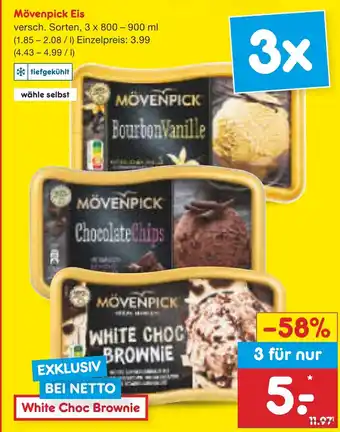 Netto City Mövenpick Eis 3*800-900g Angebot