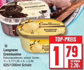 Edeka Langnese Cremissimo 825/1300 ml Schale Angebot