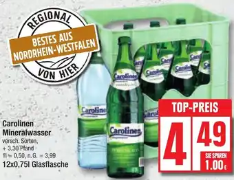 Edeka Carolinen Mineralwasser 12x0,75 L Glasflasche Angebot