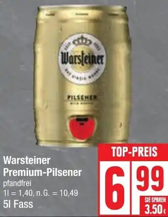 Edeka Warsteiner Premium-Pilsener 5 L Fass Angebot