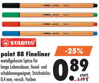 Mäc Geiz STABILO point 88 Fineliner Angebot