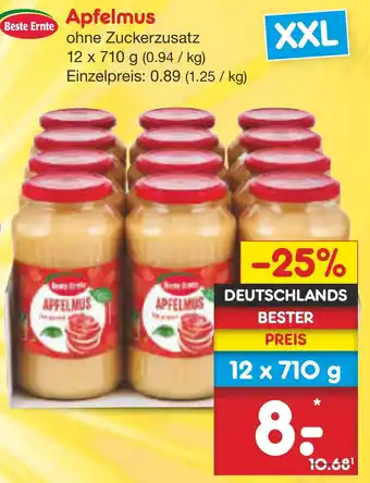 Netto City Beste Ernte Apfelmus 12*710g Angebot