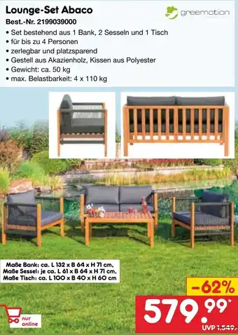 Netto Marken-Discount greemotion Lounge-Set Abaco Angebot