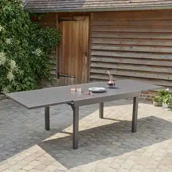 ManoMano Ausziehbarer Gartentisch aus grauem Aluminium mit 6/10 Plätzen Angebot