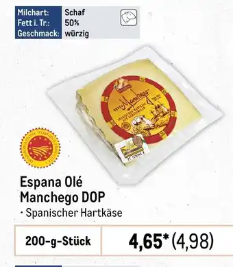 METRO Espana Olé Manchego DOP 200-g-Stück Angebot