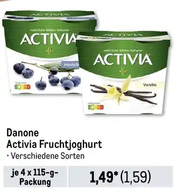 METRO Danone Activia Fruchtjoghurt 4 x 115-g- Packung Angebot