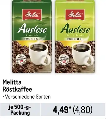 METRO Melitta Röstkaffee 500-g- Packung Angebot