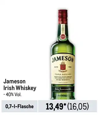 METRO Jameson Irish Whiskey 0,7-l-Flasche Angebot