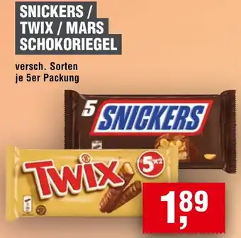 Handelshof SNICKERS / TWIX/MARS SCHOKORIEGEL 5er Packung Angebot