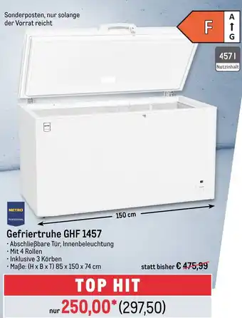 METRO METRO PROFESSIONAL Gefriertruhe GHF 1457 Angebot