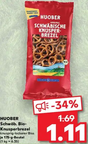 Kaufland HUOBER Schwäb. Bio Knusperbrezel 175 g Beutel Angebot