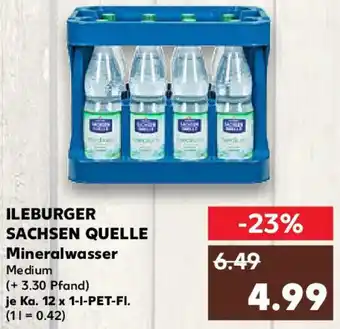 Kaufland ILEBURGER SACHSEN QUELLE Mineralwasser 12x1 L Angebot