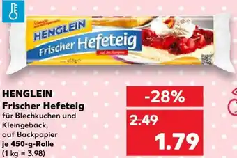 Kaufland HENGLEIN Frischer Hefeteig 450 g Rolle Angebot