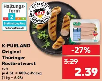 Kaufland K-PURLAND Original Thüringer Rostbratwurst 400 g Packg. Angebot