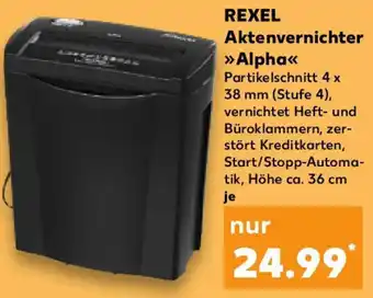 Kaufland REXEL Aktenvernichter Alpha Angebot