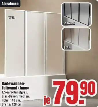 B1 Discount Baumarkt Badewannen Faltwand Jana Angebot