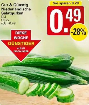 WEZ Gut & Günstig Niederländische Salatgurken Angebot