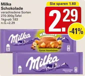 WEZ Milka Schokolade 270-300g Tafel Angebot