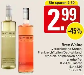 WEZ Bree Weine 0,75Ltr. Flasche Angebot