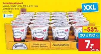 Netto City Landliebe Joghurt versch. Sorten, 20 x 150 g Angebot